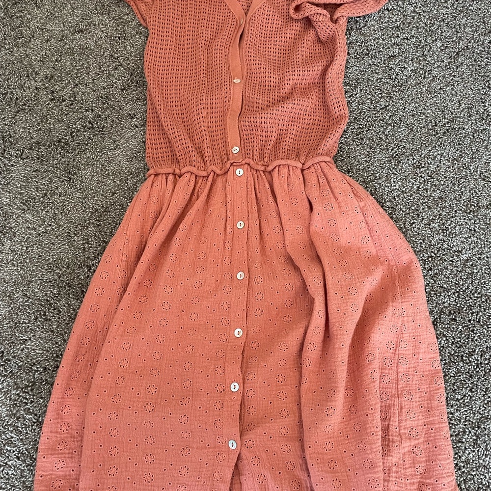 Kids Casual Dress in Coral